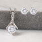 Buy Because You Can Necklace and Cubic Zirconia Earring Set
